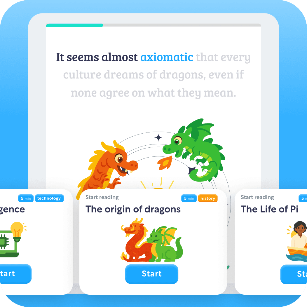 Grocab story frame showing personalized reading interface